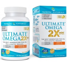 Ultimate Omega 2X Mini with Vitamin D3, 1120mg Lemon - 60 softgels Nordic Naturals
